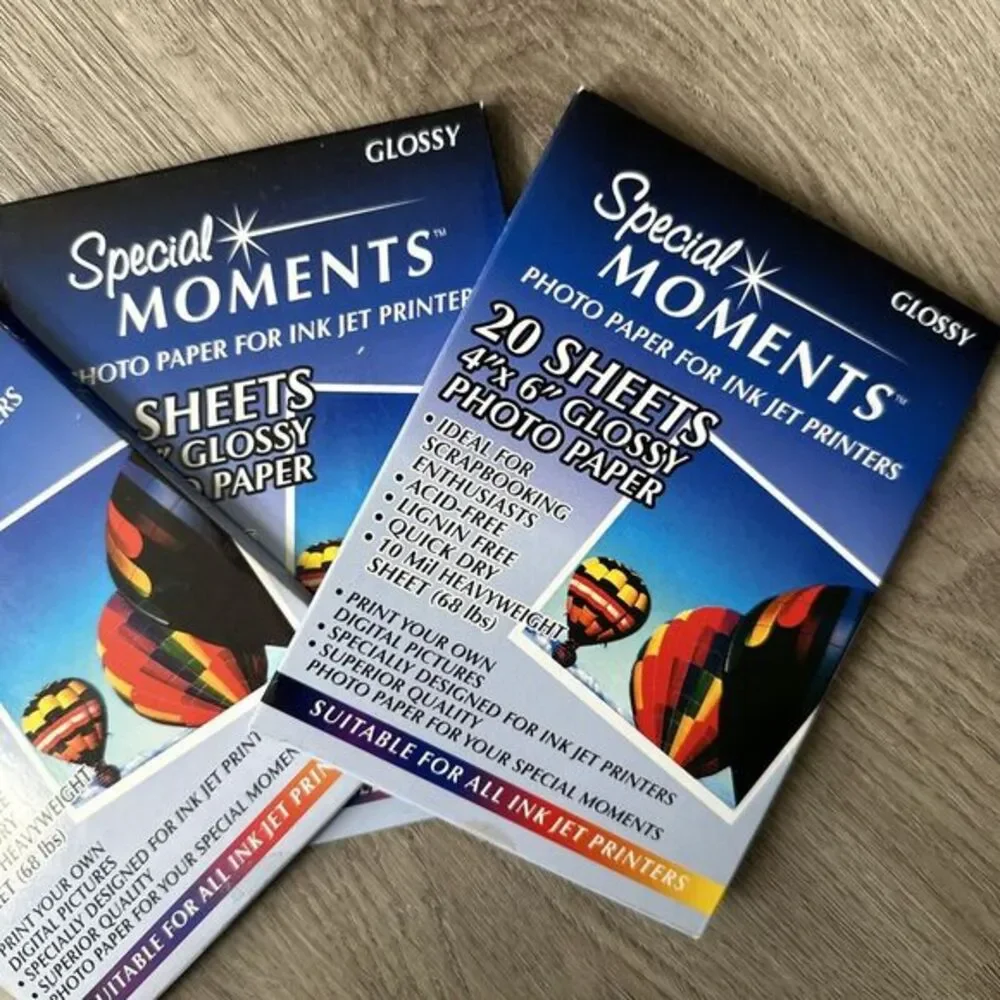 3 Special Moments Photo Paper 4 X 6 Ink Jet 20 sheets ea 10 mil. NEW Acid‎ Free